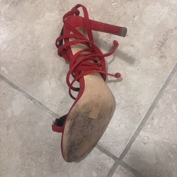 Giuseppe Zanotti Thais 105mm Sandals Size 36 Crystal Embellished Red Designer - Picture 5 of 11